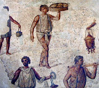 Mosaic of roman slaves