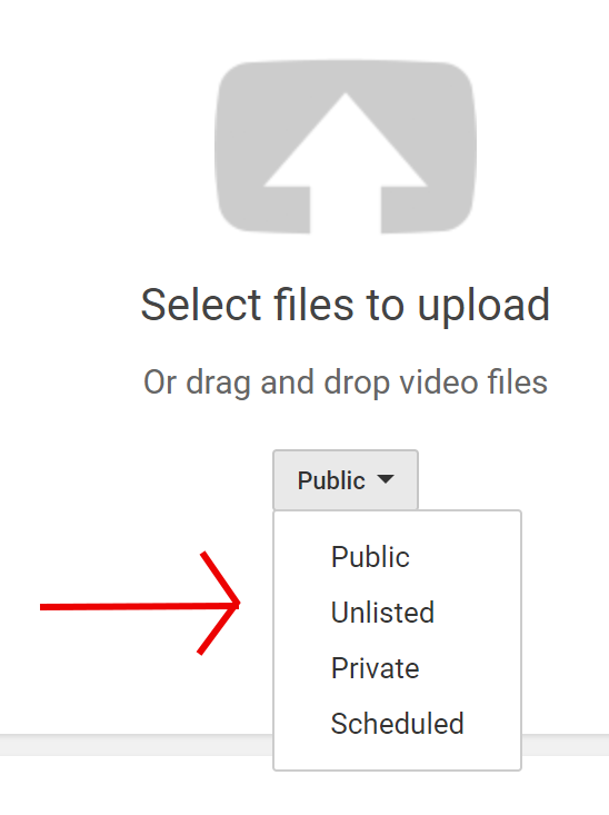 YouTube upload screen